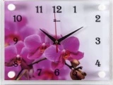 2026-800  "Розовая Орхидея" часы настенные