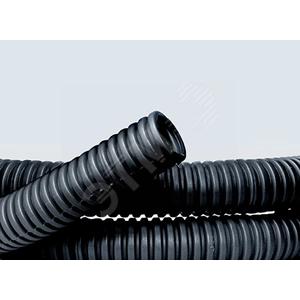 Труба ПНД гофр.16мм черная (100м) с протяжкой IEK фото 1